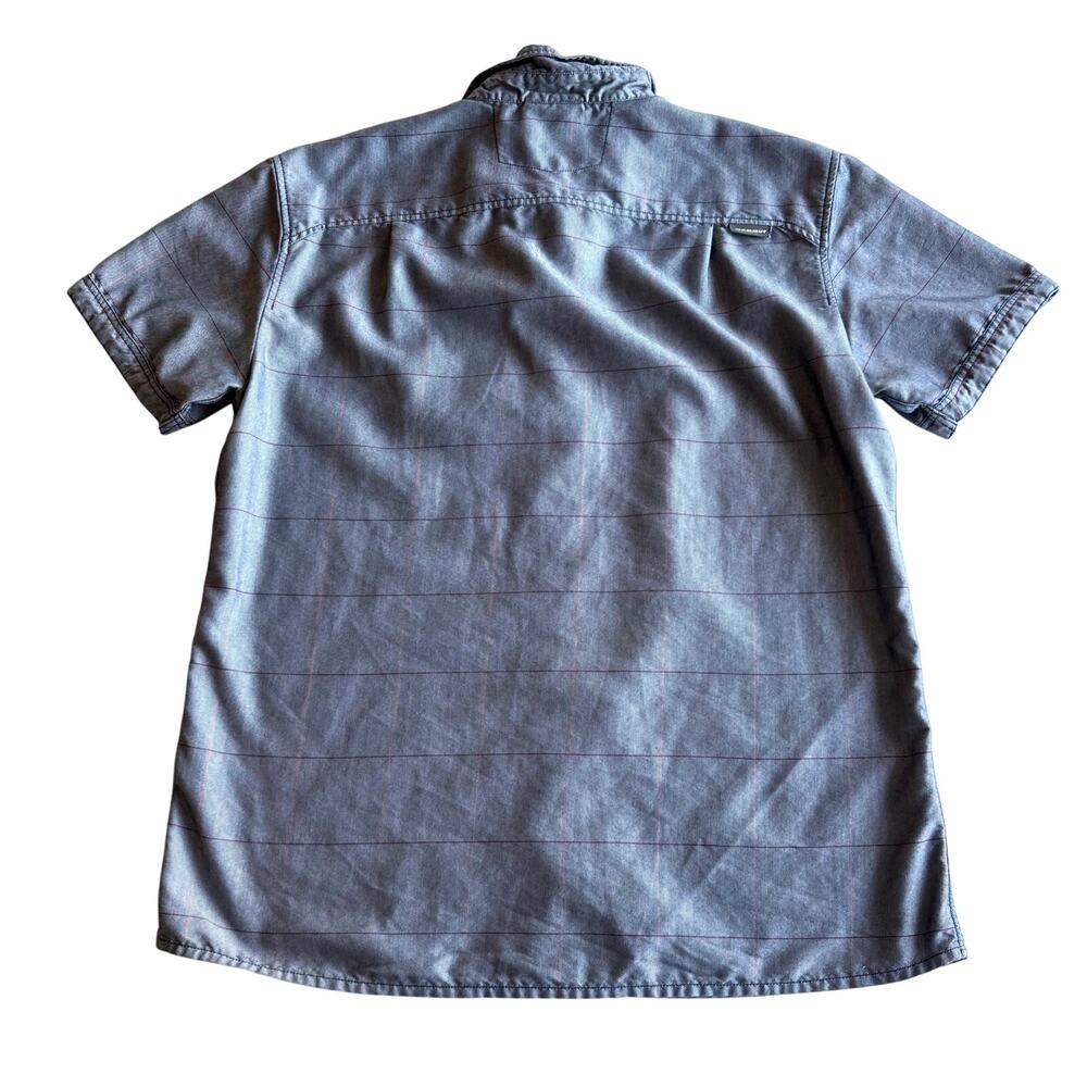 Mammut Short Sleeve Windowpane Plaid Breathable Blue Button Up Shirt L - Picture 2 of 8